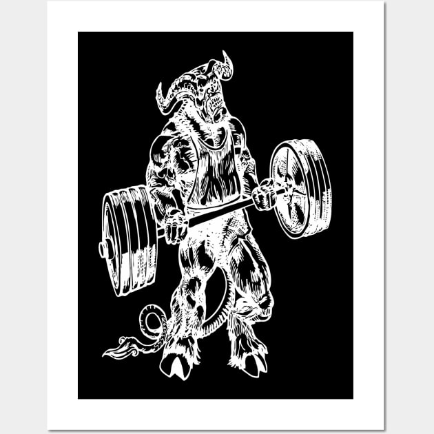 SEEMBO Devil Weight Lifting Barbell Fitness Gym Lift Workout Wall Art by SEEMBO